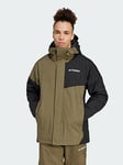 adidas Terrex Multi 2L Rain.Rdy Insulated Jacket, Green, Size S, Men