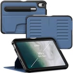 ZUGU Coque pour iPad Mini 6, Smart Case Ultra-Fin, Charge sans Fil de Pencil, Support Magnétique avec 7 Angles de Visualisation Réglable, Auto Réveil/Sommeil [ Bleu Ardoise ]