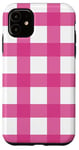 iPhone 11 Pink Checkered Plaid Flannel Gingham Pattern Checker Rustic Case