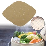 (Natural Color)7.5in Perforated Square Steamer Paper Liners For Air Fryer SG