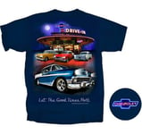 Chevy Chevrolet Night Time Drive In Neon Bel Air Vintage Cars T Shirt CVBTR-U