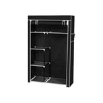 Groofoo - Armoire Toile, Armoire Vêtements Rangement Organisateur Penderie de vêtement Pliable, avec Tringle, étagères, Housse en Tissu, pour