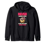 Never Underestimate A Girl Who Likes Eating Bagels Zip Hoodie