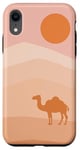 Coque pour iPhone XR Camel Boho Desert Wave Esthétique Blush Rose Corail Minimaliste