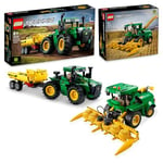 LEGO Technic John Deere 9620R 4WD Tractor Toy with Trailer + 700 Forage Harvester, Farm Toys for Kids, Farm Set, Vehicle Model Building Kit with Realistic Functions for Imaginative Play, 42136 + 42168