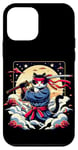 Coque pour iPhone 12 mini Chat Ninja Guerrier japonais