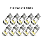 T10 w5w 6000k Led med 1st COB led chip 12v DC  10-pack Vit