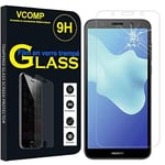 VCOMP® 1 Film Vitre Verre Trempé de Protection d'écran pour Huawei Y5 (2018)/ Y5 Prime (2018)/ Honor 7s 5.45" [Les Dimensions EXACTES du Telephone: 146.5 x 70.9 x 8.3 mm] - Transparent