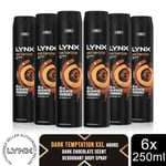 Lynx XXL Dark Temptation 48-Hour High Definition Body Spray Deodorant, 6x250ml