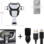  For Motorola Edge 30 Neo Airvent mount + CHARGER holder cradle bracket car clam