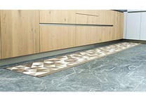 BIANCHERIAWEB Tapis de Cuisine antidérapant en Tissu Jacquard, Motif Origami Taupe, 57 x 230 cm