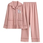 Pajamas Femme Sets Pyjamas À Rayures Roses Ensemble De Pyjamas À Imprimé Lapin Mignon Vêtements De Nuit À Manches Longues Pyjamas pour Femmes Pyjamas en Coton-XL