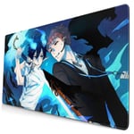 Blue Exorcist Japanese Anime Style Large Gaming Mouse Pad Desk Mat Long Non-Slip Rubber Stitched Edges Mice Pads 15.8x29.5 in