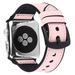 Apple Watch Series 5 40mm aitoa nahkaa oleva silikoninen ranneke - Pinkki