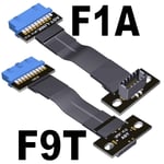 Adaptateur de panneau avant USB Type-E femelle vers USB 3.0,câble mâle 19/20 broches,séparateur d'en-tête vertical interne pour carte mère Type C E - Type F9T-F1A-30cm