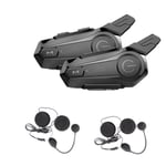 2 st Bluetooth Intercom Motorcykel Halv Hjälm Bluetooth Headset för 2 Rider Intercomunicador Wirel-WELLNGS