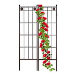 relaxdays Treillis de Jardin, métal, Lot de 2, Espalier Plantes grimpantes, à Planter, clôture, 182 x 51 cm, Marron