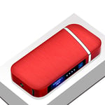 Candle Lighter, Electric Lighter,USB Rechargeable Electric Arc Lighter, Windproof Flexible Lighter,with LED Battery Indicator, for Kitchen, Barbecue, Candles, Gas Stove, BBQ, Cigarette,RED