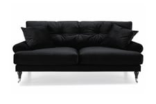 Andrew Fløyelssofa 2-seter - Svart/Krom Howard sofa Svart