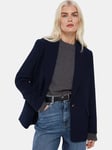 Whistles Petite Crepe Boyfriend Blazer, Navy