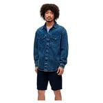 BOSS Mens Noaro BC Regular-fit Jacket in Rigid Two-Tone Denim