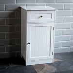 Bath Vida Priano Bathroom Cupboard 1 Door 1 Drawer Floor Standing Cabinet Drawer Unit Storage, White