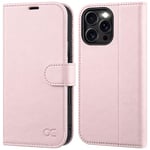 OCASE for iPhone 16 Pro Max Case, PU Leather Wallet, Magnetic Flip Folio Cover with RFID Blocking, Card Holders, Shockproof TPU, and Kickstand for 6.9 Inch iPhone 16 Pro Max (2024), Light Pink