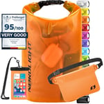 Sac Étanche avec Pochette Étanche Téléphone Et Sac Banane - (20L, Orange) Sac Étanche IPX8 avec Fermeture À Enroulement | Natation, Bateau, Plage, Stand Up Paddle