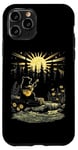 Coque pour iPhone 11 Pro Cottagecore Ours esthétique jouant de la guitare banjo