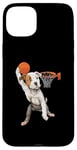 iPhone 15 Plus Vintage Pitbull Dog Playing Basketball Dog Sports Game Lover Case