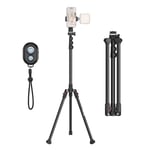 SMALLRIG Trépied de Téléphone avec Télécommande, 170 cm Trépied pour Appareil Photo Portable Pliable à l'envers, Support d'Eclairage Universel pour Selfie et Streaming en Direct, Encore PT-30-4363