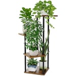 Bamworld Support pour Plantes D'Intérieur en Métal - Support Élégant À 4 Niveaux, Idéal comme Porte Plante Intérieur ou Étagère Plante, Parfait pour Petits Espaces. Porte Plante Extérieur.