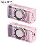 Transparent Mecha Haut-Parleur Bluetooth Sans Fil Portable Mini Subwoofer Support Son Surround 3D Série TWS Haut-Parleur Audio,Pink-2PCS