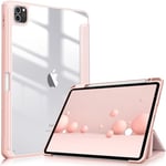 FINTIE Coque pour iPad Pro 11 Pouces 2022/2021 / 2020/2018 (4e / 3e / 2e / 1e Génération) - [Rangement Stylet] Étui Transprent Clair Housse Antichoc, Or Rose