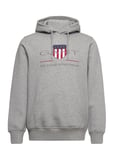 Reg Archive Shield Hoodie Tops Sweat-shirts & Hoodies Hoodies Grey GANT