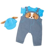 Tiny Treasures - dukke-outfit med hundehvalp i 3 dele