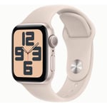 Apple Watch Se (2e Génération) 2023 Gps 40 Mm Bracelet Sport En Aluminium Et Blanc (Starlight) - Taille M L