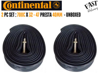 2 x Continental Bike Inner Tube Tour 28 700 x 32 / 47 Presta 40mm Unboxed