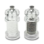 Cole & Mason H57501P/H57502P 575 Clear Salt & Pepper Mills | Precision+ | Acrylic | 105mm | Bundle Set | Includes 2 x Grinders | Lifetime Mechanism Guarantee