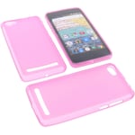 Bag for Archos 45b Neon Phone Case Protection TPU Rubber Pink