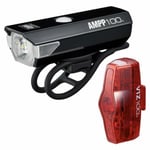 Cateye Ampp 100 / Viz 100 Front And Rear Bike Light Set - Rechargeable