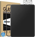 [2+2 Pièces Protection Écran Mat Pour Ipad Pro 11(2022/2021/2020/2018)Et Ipad Air 5/Ipad Air 4(2022/2020)Avec Caméra Arrière Protecteur,Verre Trempé Anti-Reflet,Installation Facile