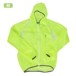 DAUERHAFT Imperméable Vert Fluorescent Séchage Rapide Imperméable de vélo 50D Imperméable réfléchissant Unisexe en Tissu maillé Respirant, pour la Conduite sous la Pluie, avec Capuche(M)