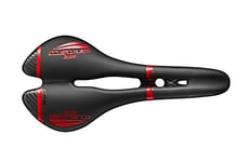 Selle San Marco ASPIDE Carbon FX - Selle de Vélo de Route, Cadre en Carbone, Revêtement en Microfibre Résistant, Haute Performance - Taille S2, Noir/Rouge