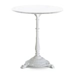 Byarums Bruk - Classic Cafébord Marmor Vit Carrara / Vitlackerad  Ø 50 cm - Småbord & Sidobord utomhus - Vit - Metall/Sten