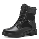 Tamaris Bottes Confortables doublées pour Femme avec Lacets et Textile Tendance, Noir, 40 EU