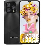 DOOGEE N55 PLUS Android 14 Smartphone(2024), 20GB+128GB/1TB, 90HZ 6.56'' HD+Waterdrop Screen Phones, 5150mAh, 13MP+8MP, 4G Dual SIM Free Unlocked Mobile Phones, Face Unlocked, Widevine L1, OTG-Black