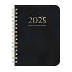 2025 Kalender, 140 Sidor Anteckningsbok, Dagbok, 2025 Planeringsschema Fäst Anteckningsbok, Kalender Veckoanteckningsbok