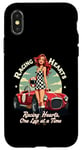 iPhone X/XS Racing Hearts, One Lap At A Time Pinup Case