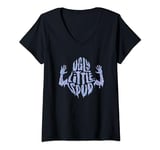 Femme Ghostbusters Ugly Little Spud Blue Goo Drip Ghost Logo T-Shirt avec Col en V